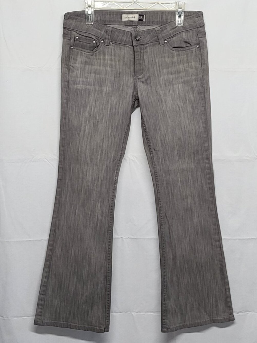 Vintage Y2K Anchor Blue 81 Jeans Boot Daisy Womens Junior Size 11 Stretch Gray